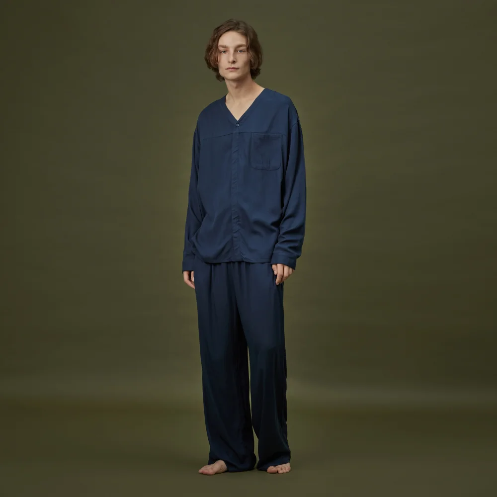 COZY PAJAMA SET_soft navy
