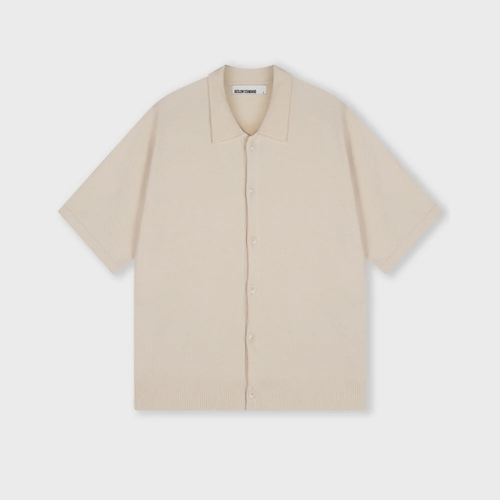 HALF SLEEVE KNIT SHIRT CREAM