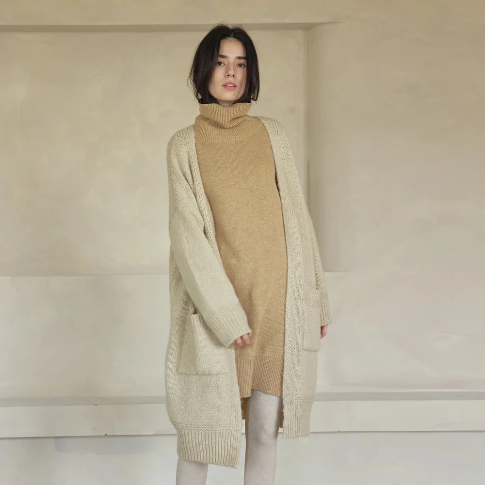 Alpaca marang long cardigan