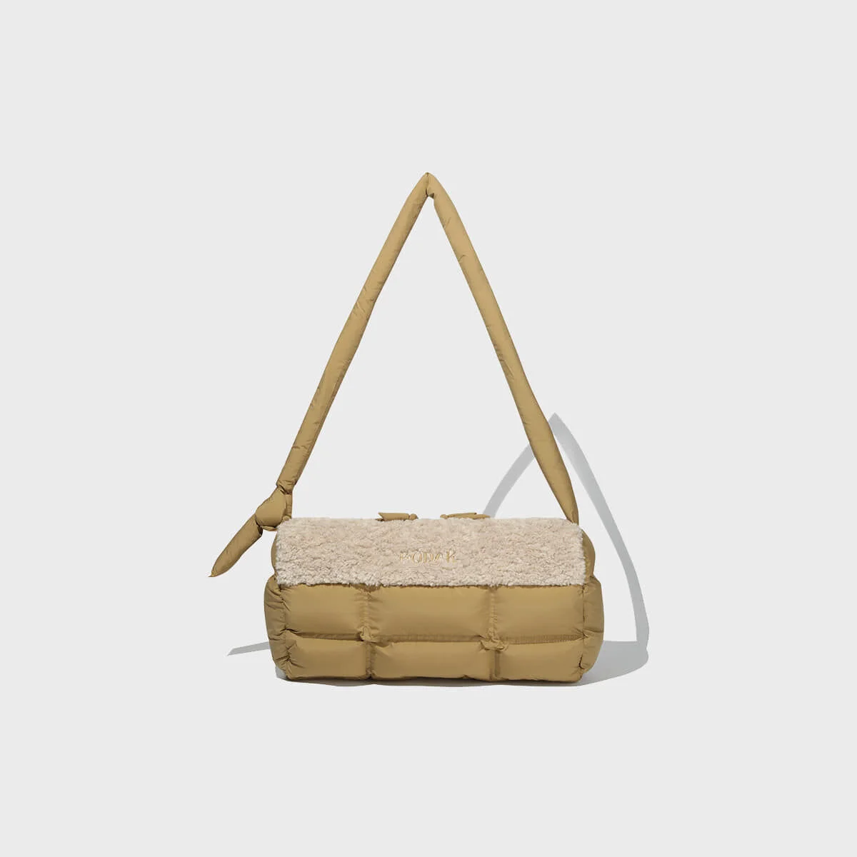 絎縫 大碼 斜揹袋 KHAKI