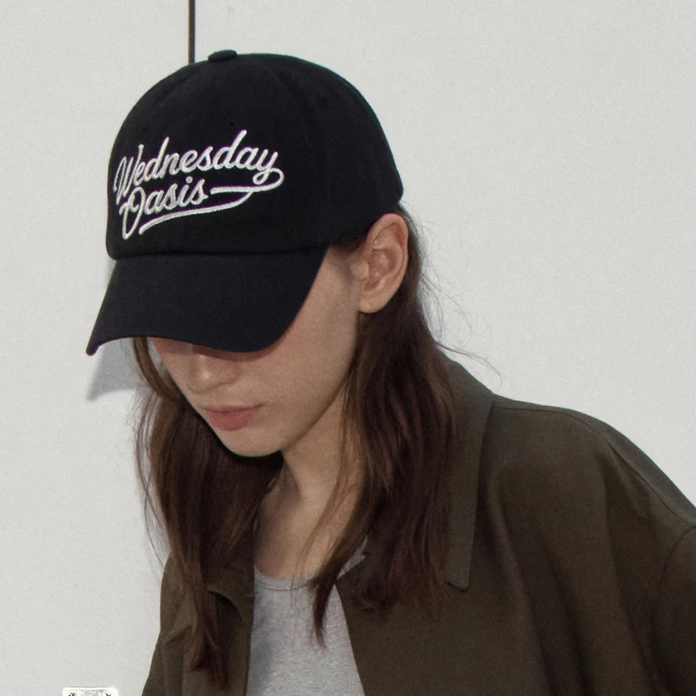 Oasis Lettering Washed Ball Cap_BLACK(WB6AC08)