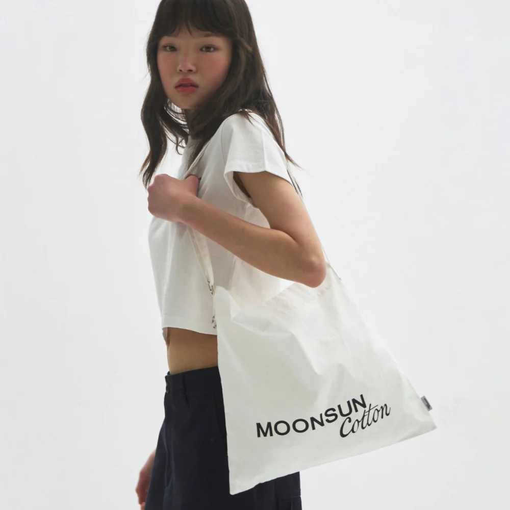 M.C Logo Cotton Cross Bag / WHITE
