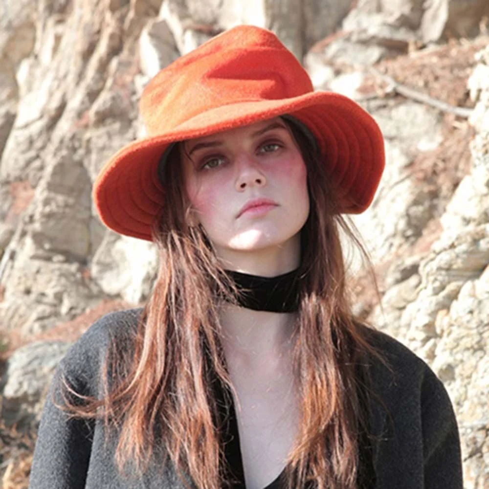 Red orange mountain hat