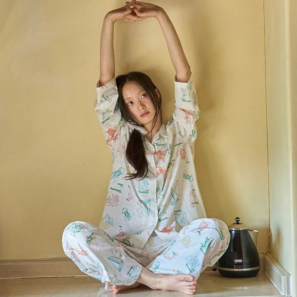 Oasis Shore Check Pajama Set_WHITE(WCB6ST04)