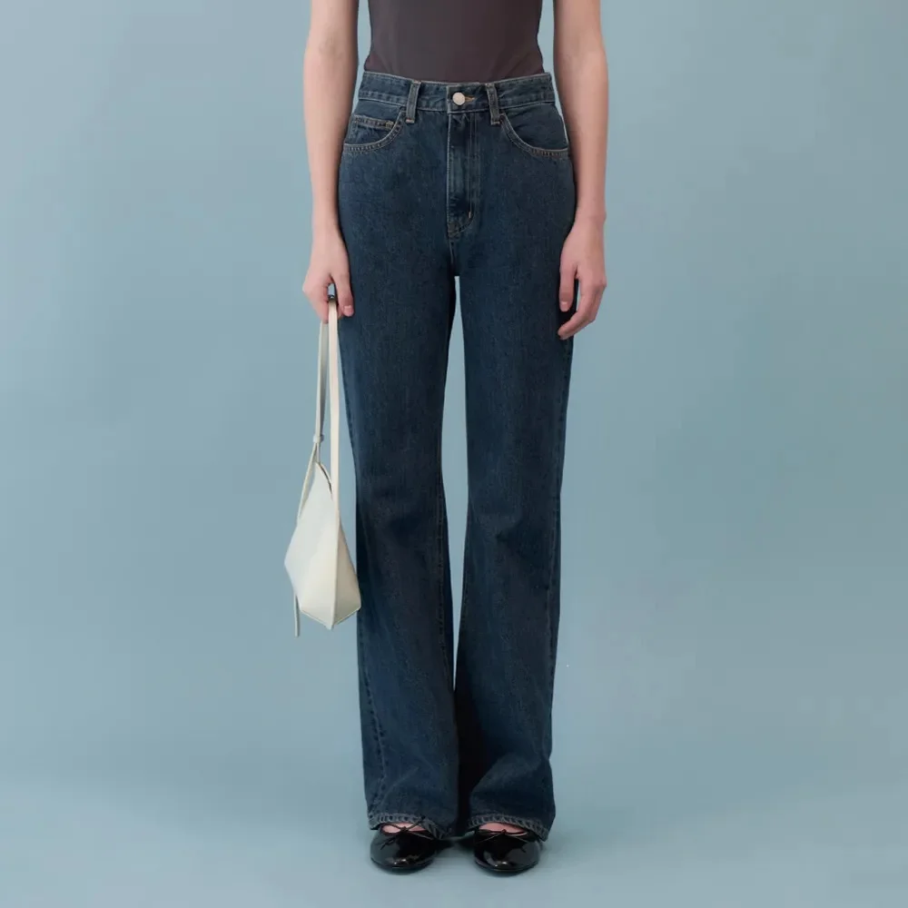 Wide Flared Denim (Mid Blue)