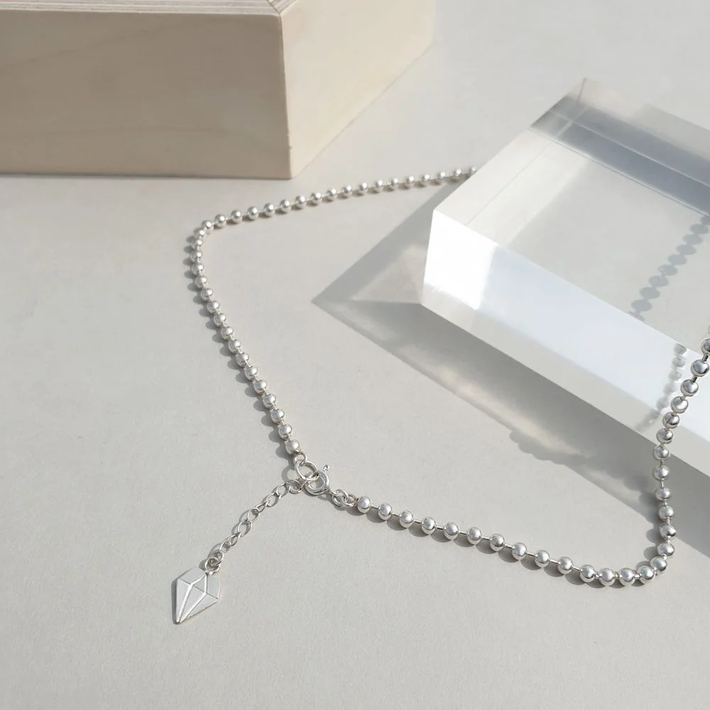 Bongbo 菱形 吊飾 3.5mm 銀色 BOL 頸鏈