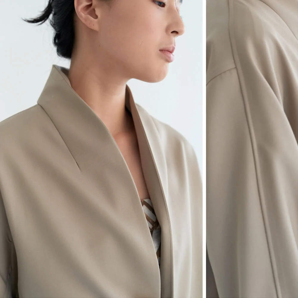門襟 外套 (Beige)-女裝