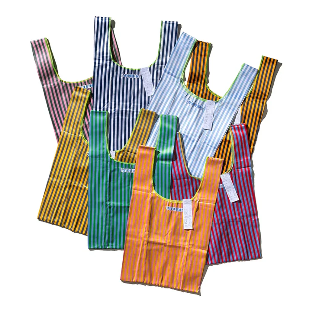 SCHOOL TIE FABRIC BAG / Pink x Yellow