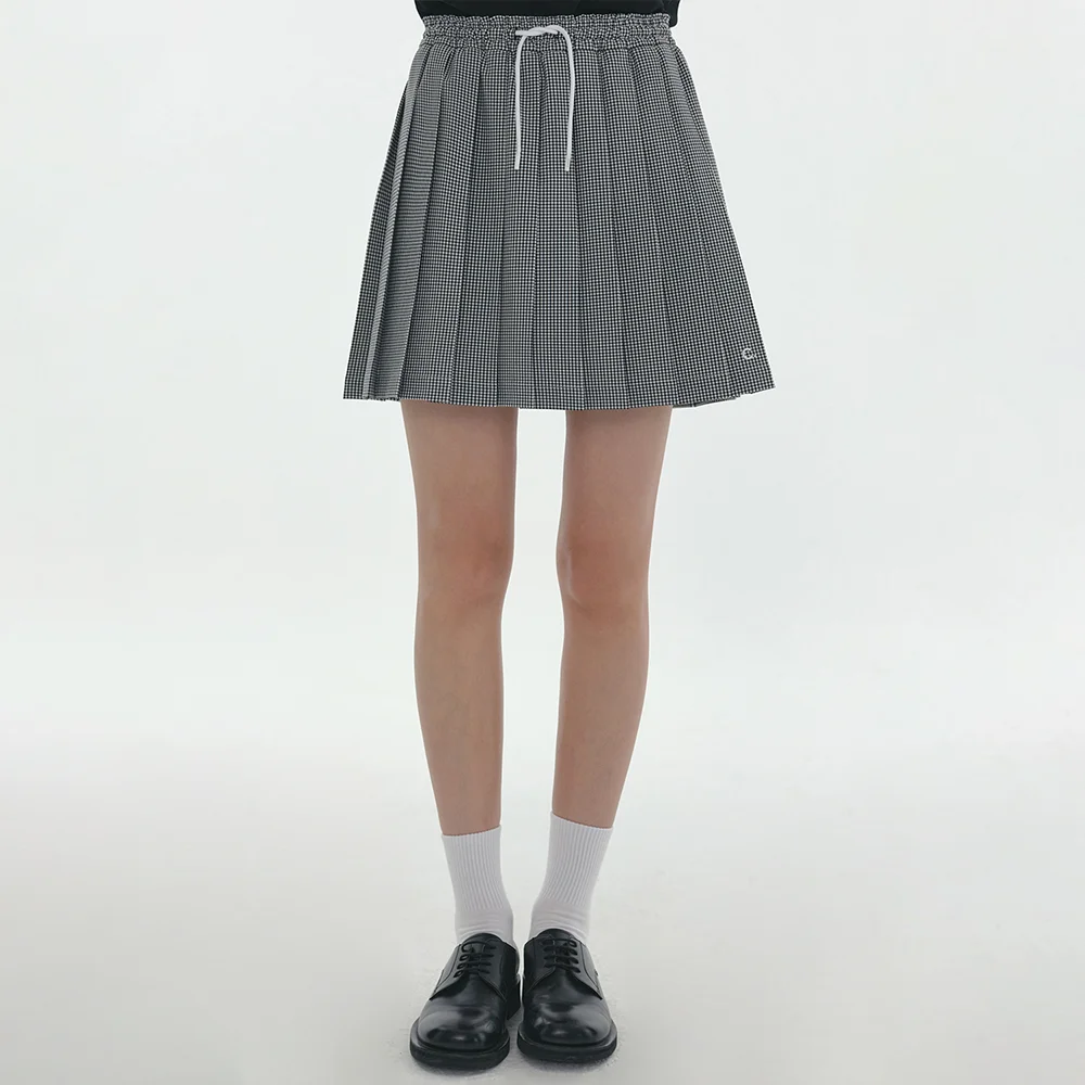Pleats Banding Skirt (Black)