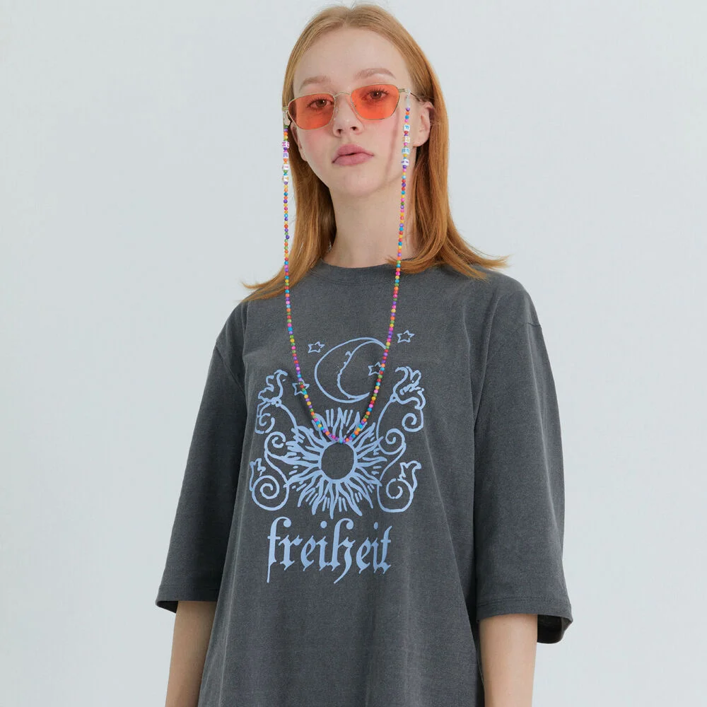 GRAPHIC LOGO OVERSIZE TEE(GRAY)