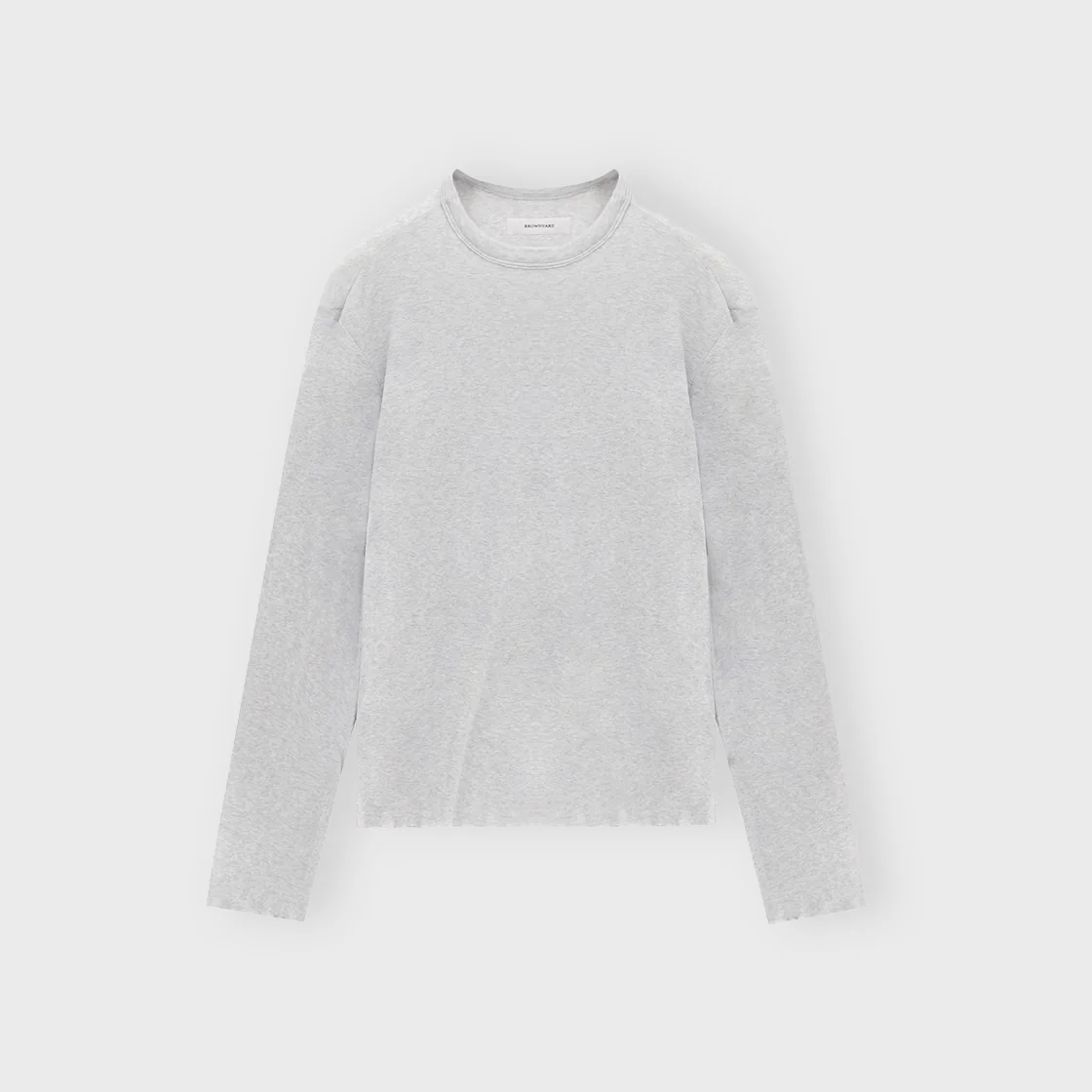 Cashmere Cut Off Long Sleeve, Light Grey