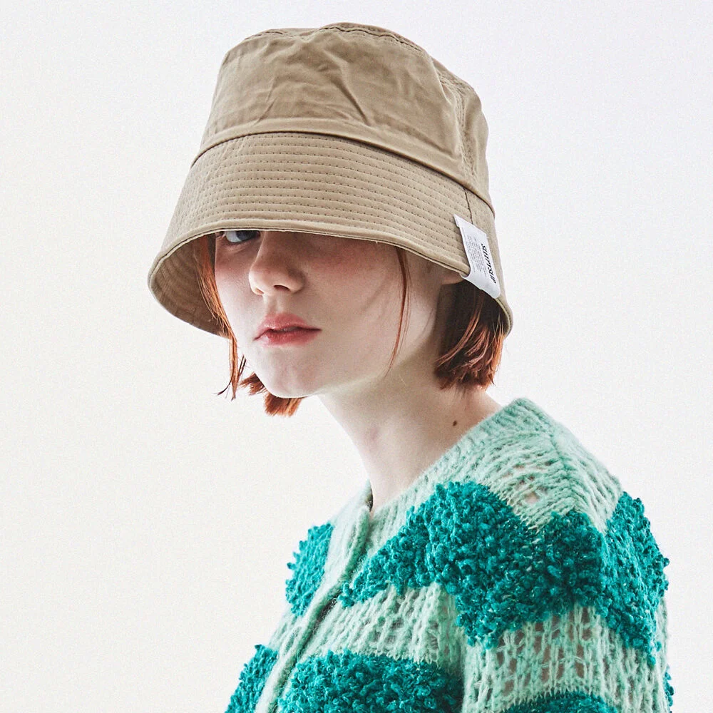 BASIC SOFT COTTON BEIGE BUCKET HAT