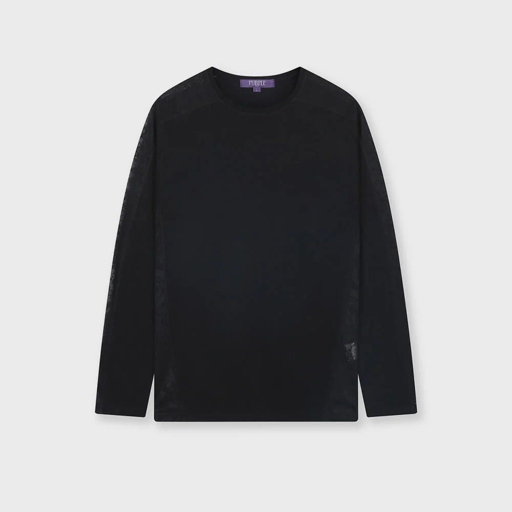 MESH COMBI T-SHIRTS BLACK