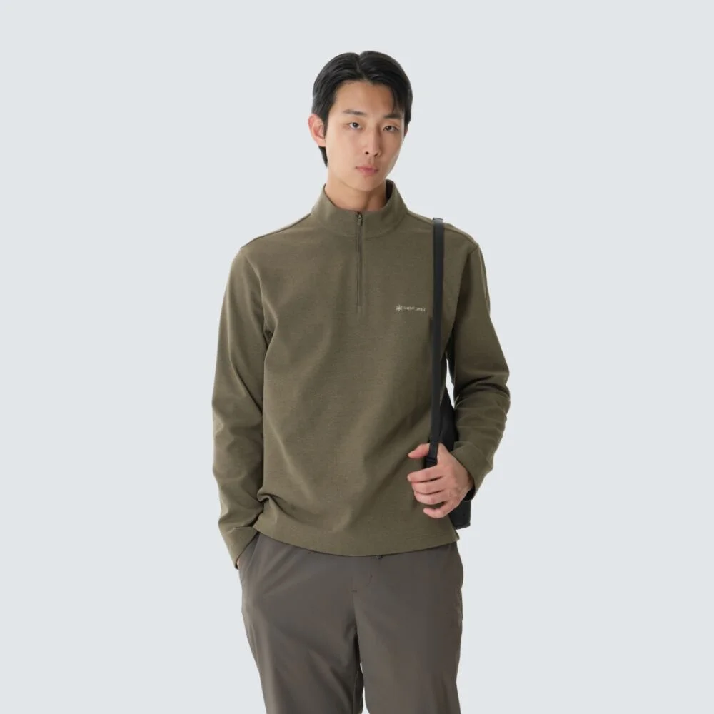 速乾 半拉鏈 長袖 T恤 Yellow Khaki (S26FMFZT14)