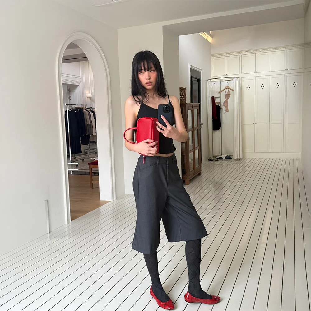 Low rise flare pants Charcoal)