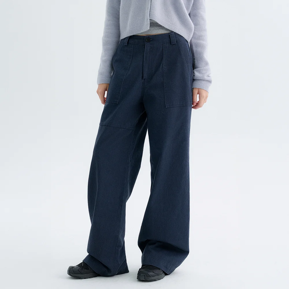 Boder Washed Cotton Pants - Vintage Navy