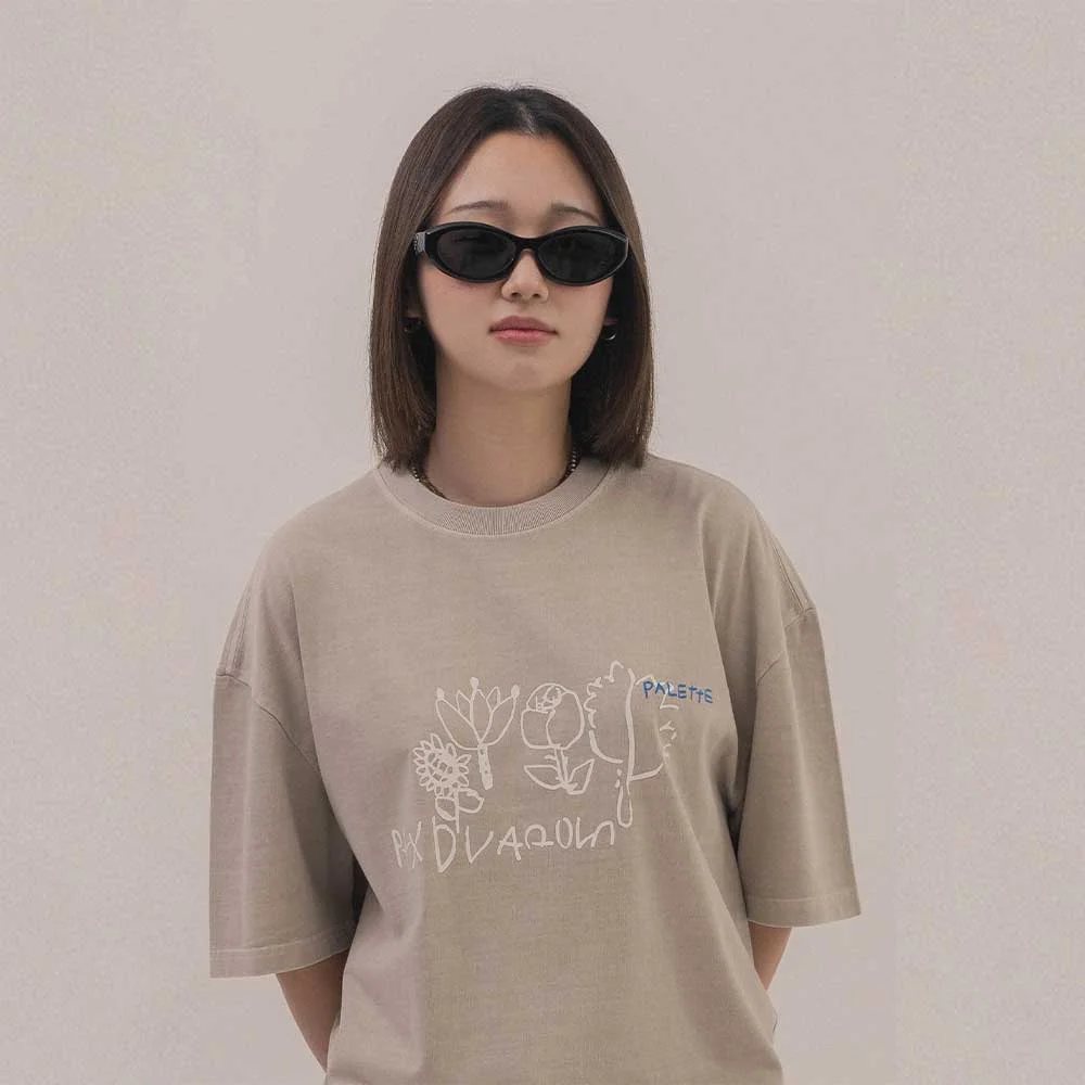 BP Flower Pigment T-Shirt_PEANUT