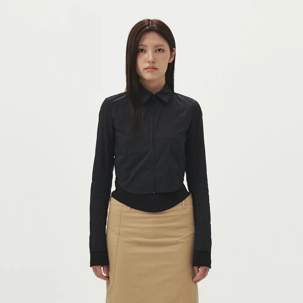 WOMENS ZIP-UP SHIRTS (BLACK)