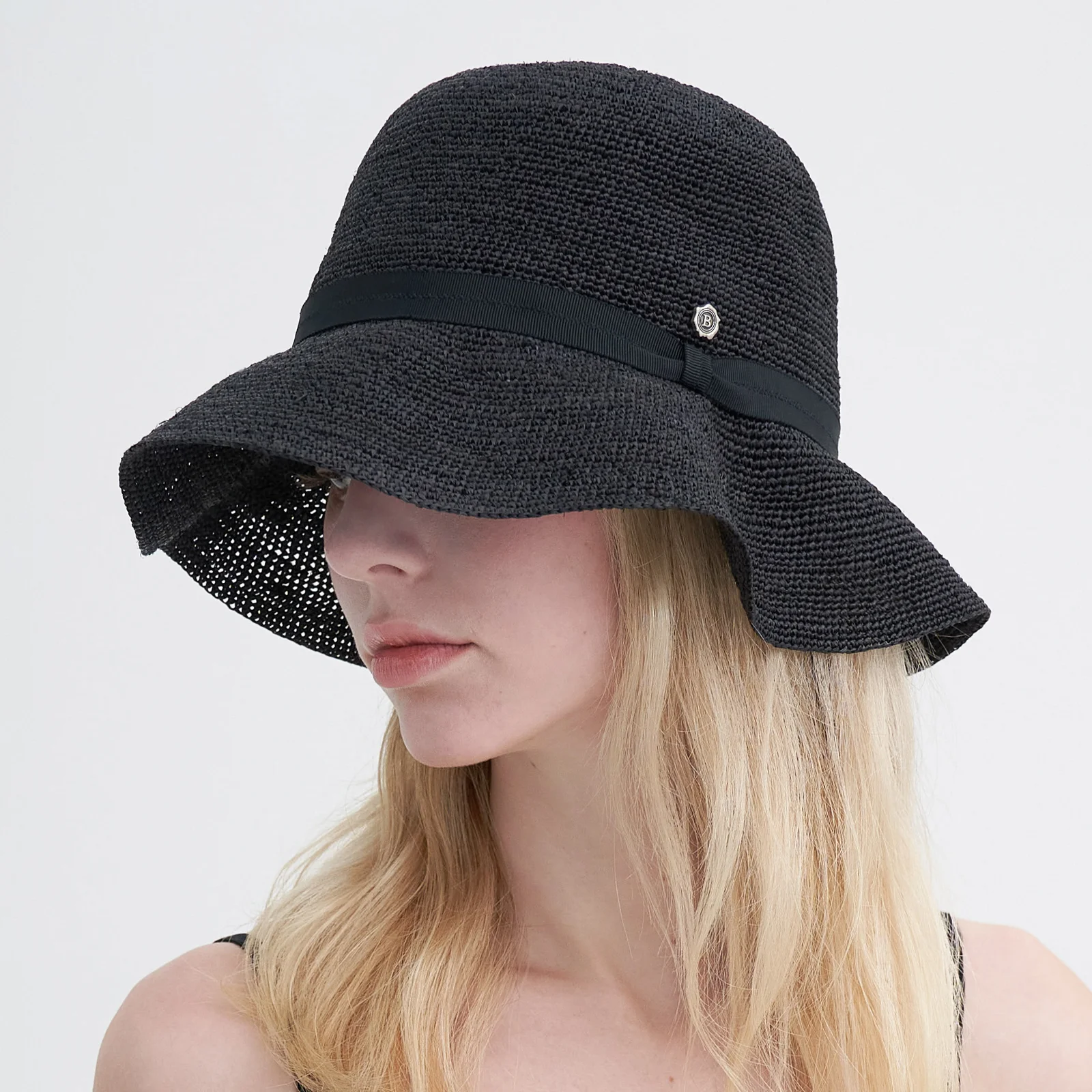 Flare Straw Hat - Black