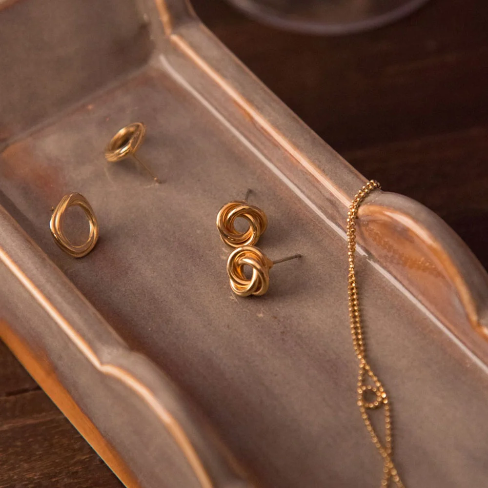 butter ring round earring