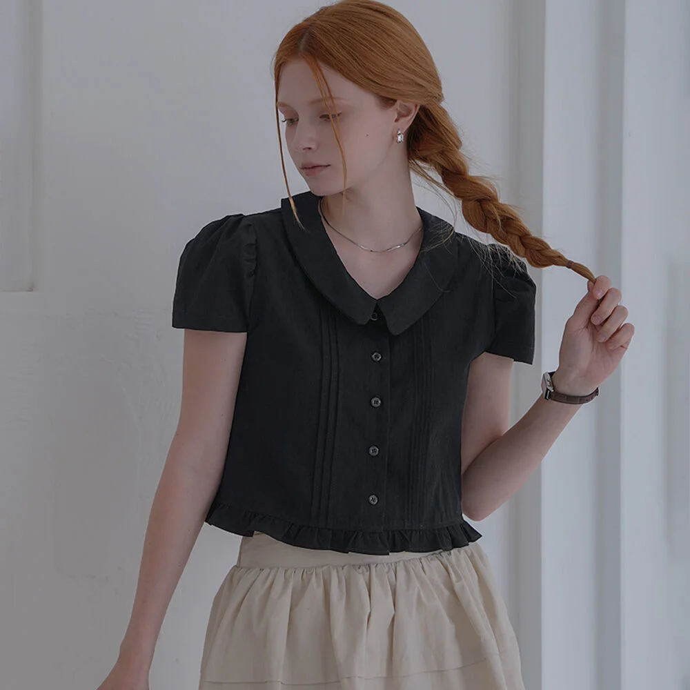 Mini Ruffle Crop Blouse
