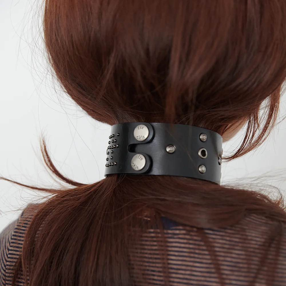 punching leather choker