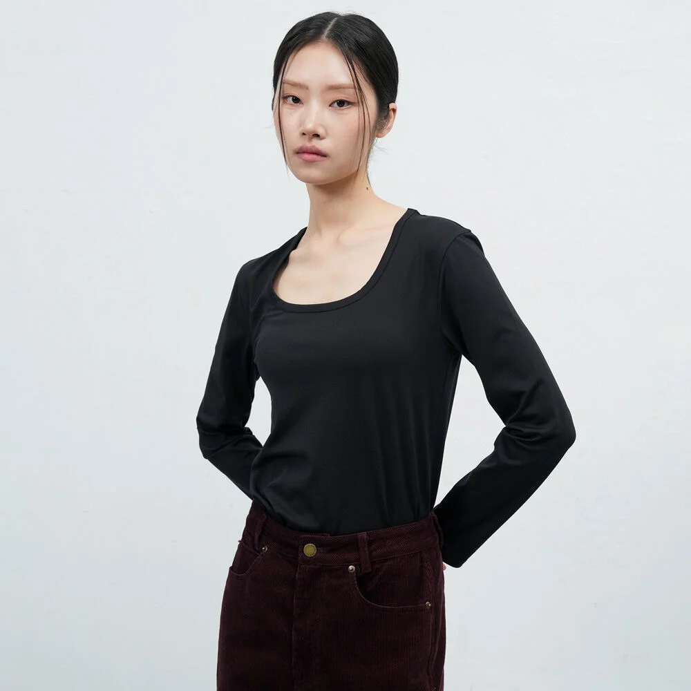 WOMAN Heat Jet 發熱 U領 T恤 / WBE4L01516