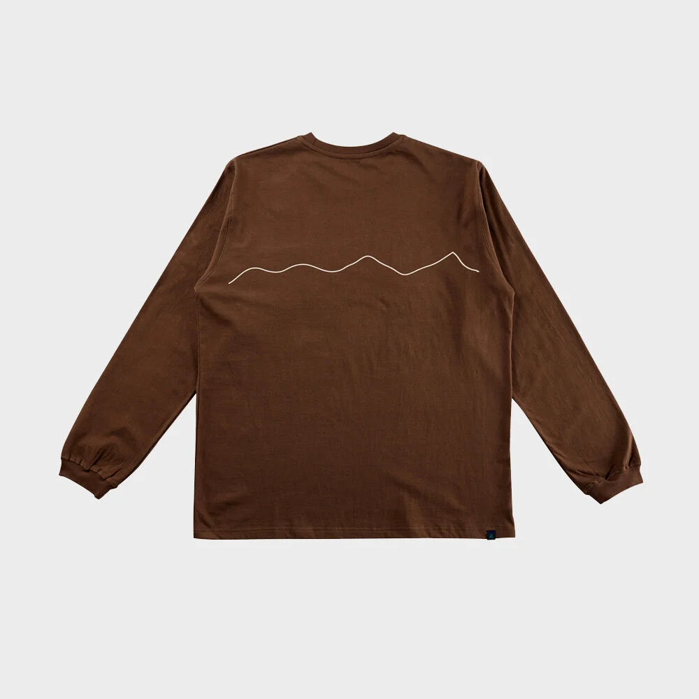 HH RIDGE POCKET L/S TEE (BROWN / SAND BEIGE)