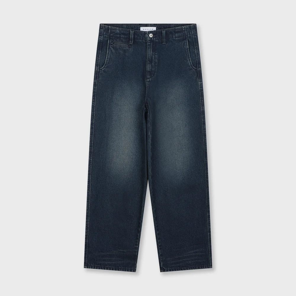 VINTAGE WASHED CHINO DENIM PANTS INDIGO