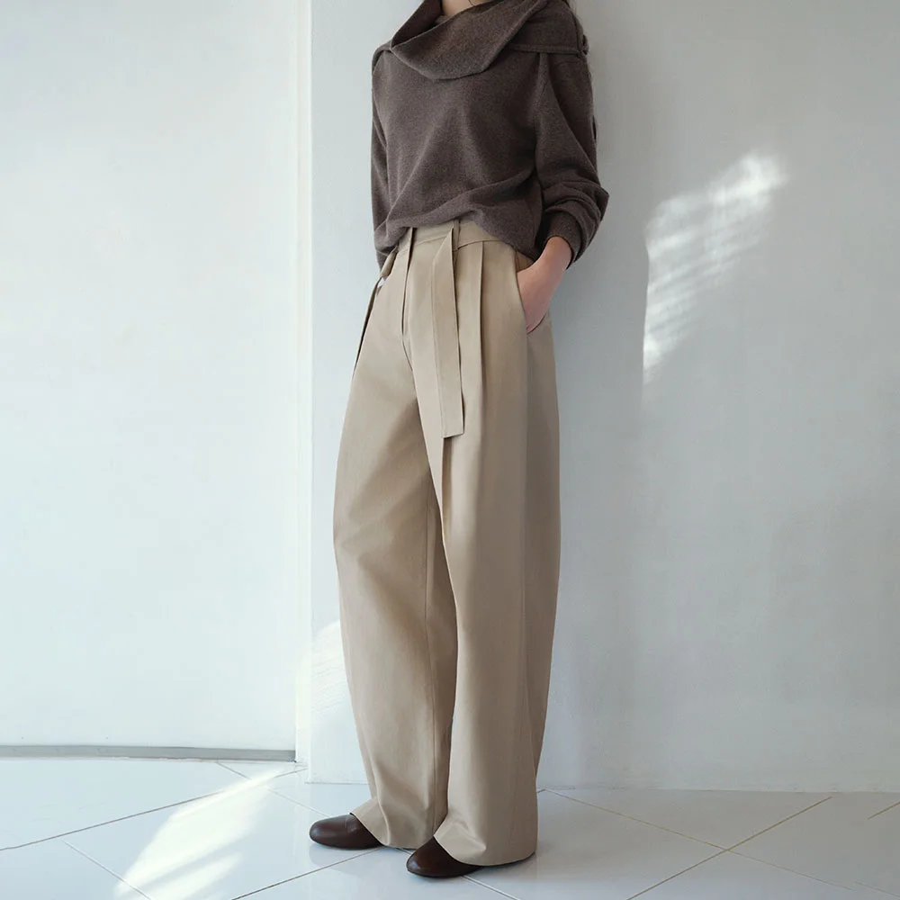 Belted Two-Tuck Pants L914_91