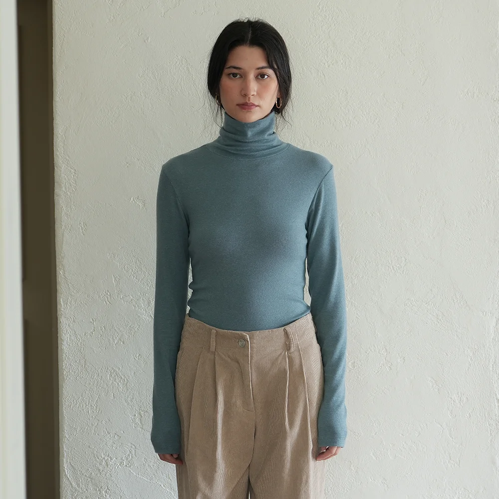 Tory turtleneck T-shirt (Sky Blue)