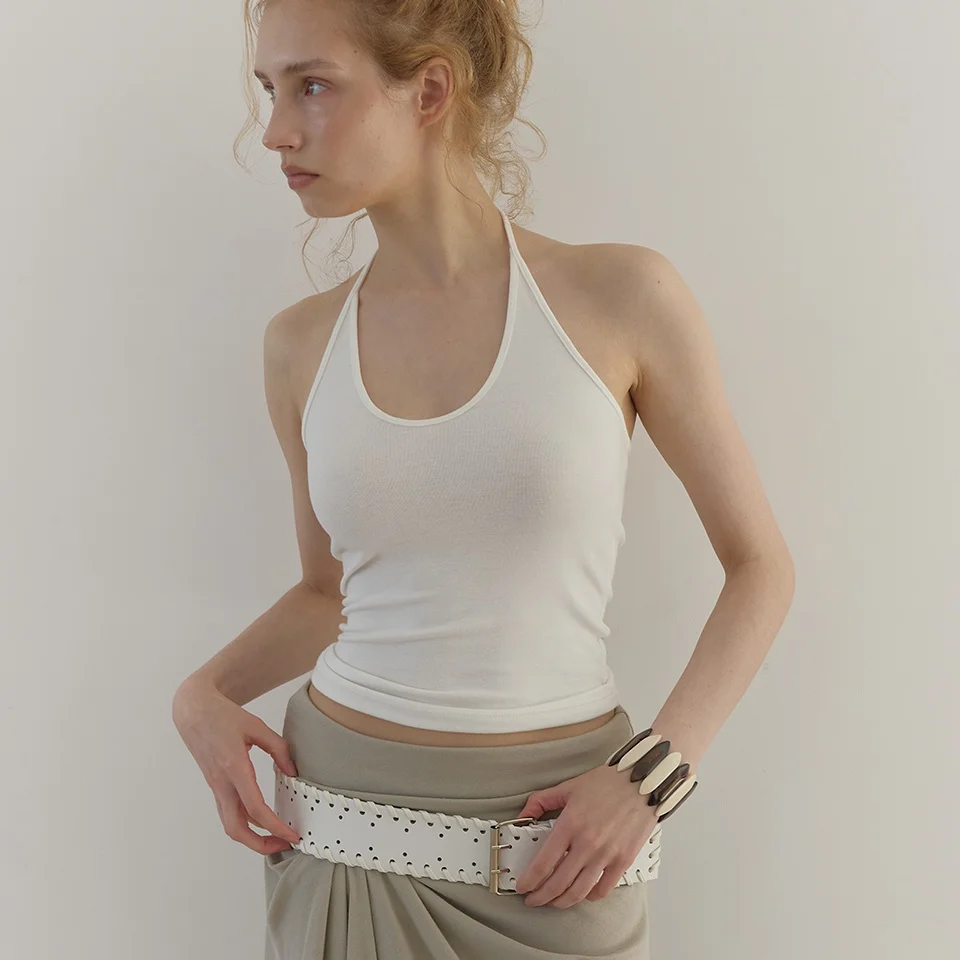 CURVE HALTER SLEEVELESS (IVORY)