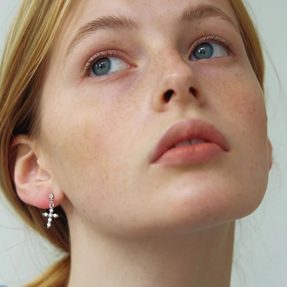 Cubic Cross Earrings