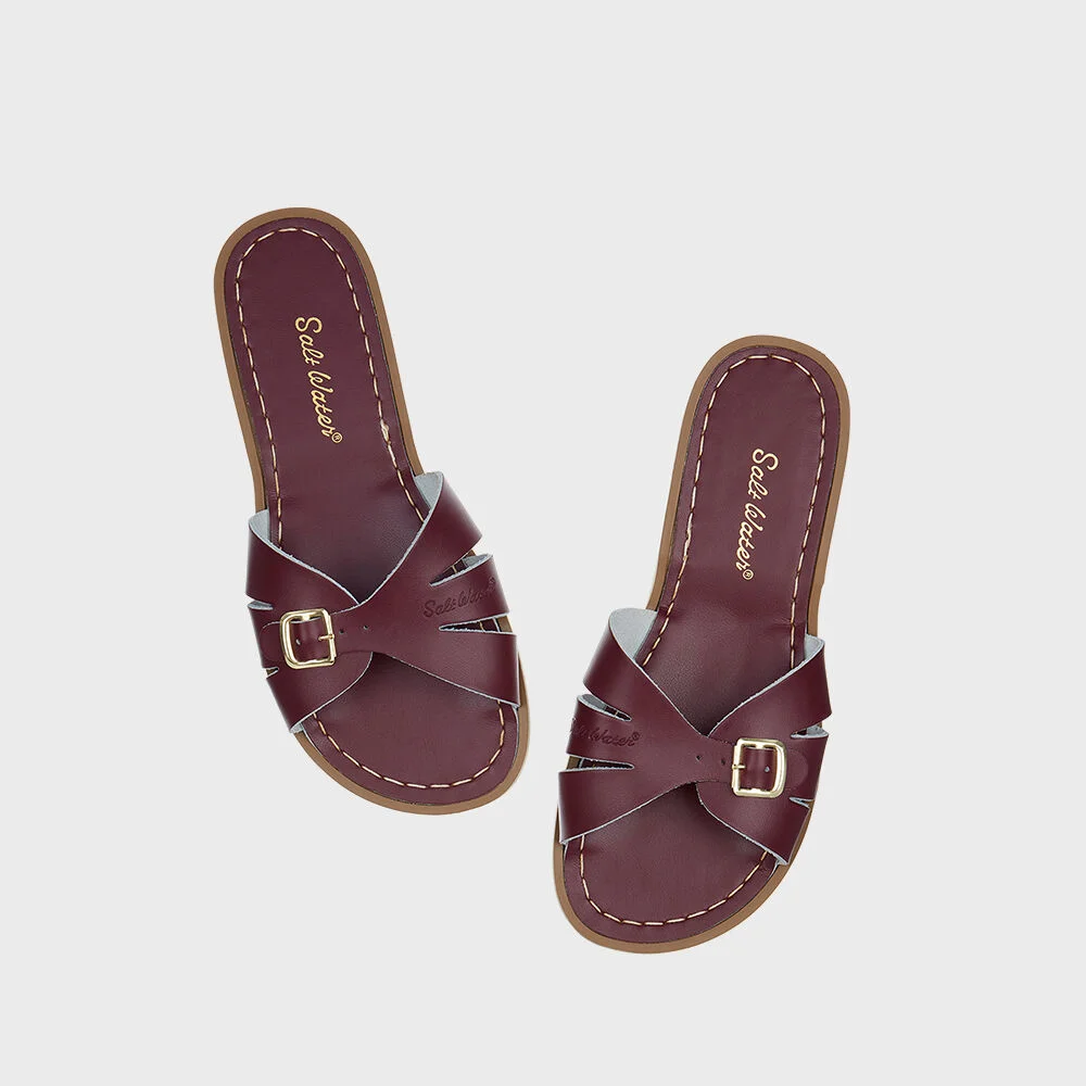 SALT-WATER SANDAL ADULT CLASSIC SLIDE CLARET