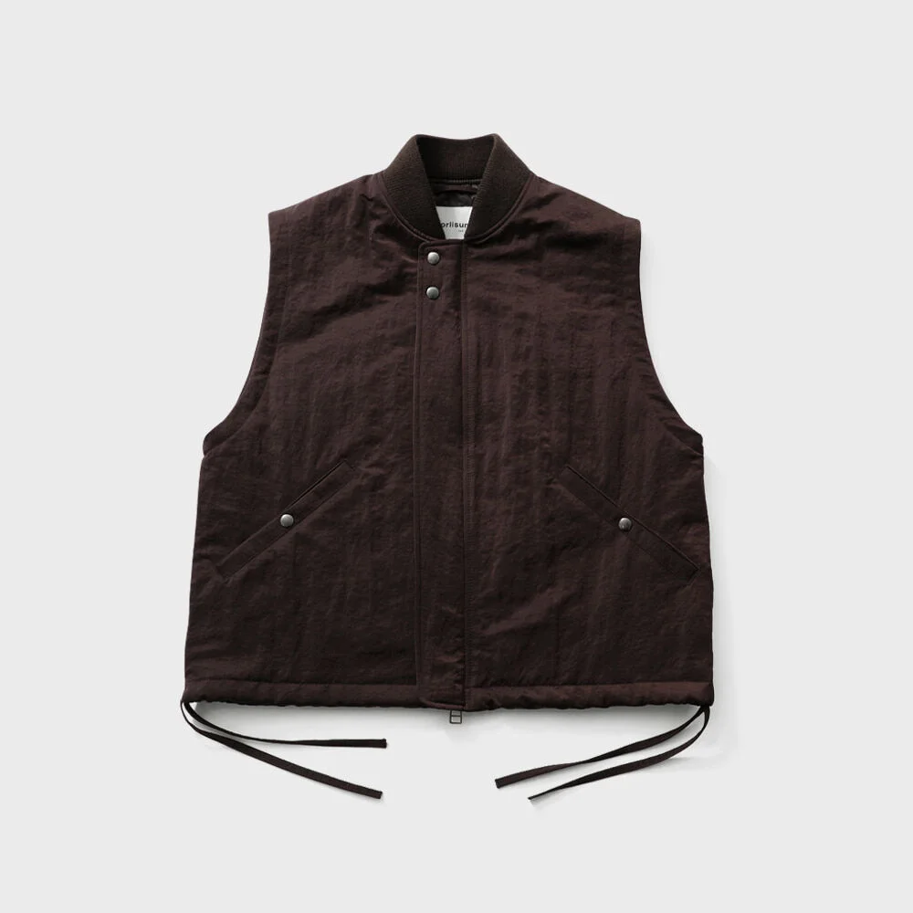 Cooper Crease Nylon Vest Burgundy Brown