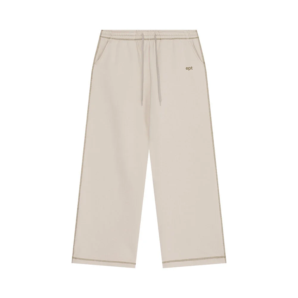 COVER STITCH SWEATPANTS (BEIGE)