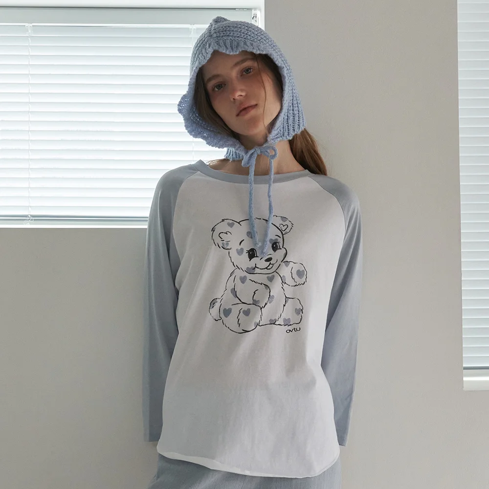 Cozy Mellow Raglan Top - Blue