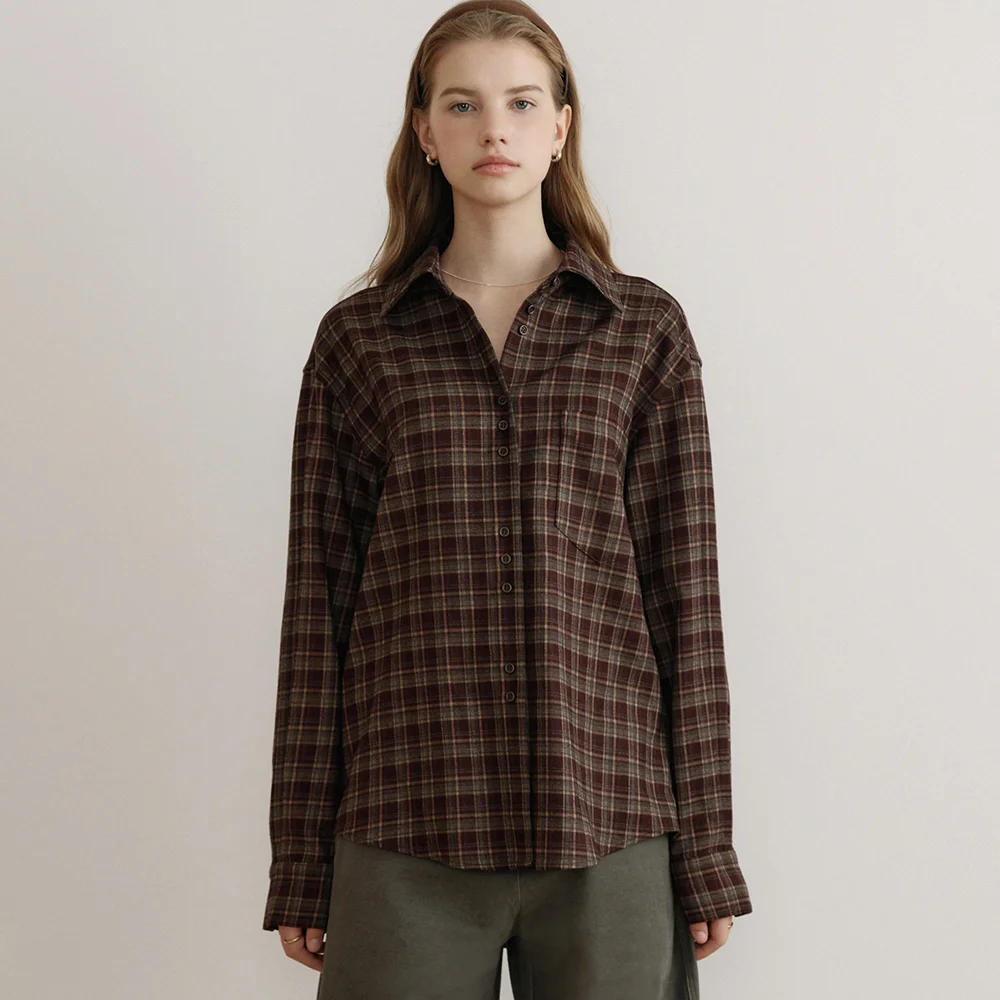 comos 1649 vintage check shirt (smoky plum)