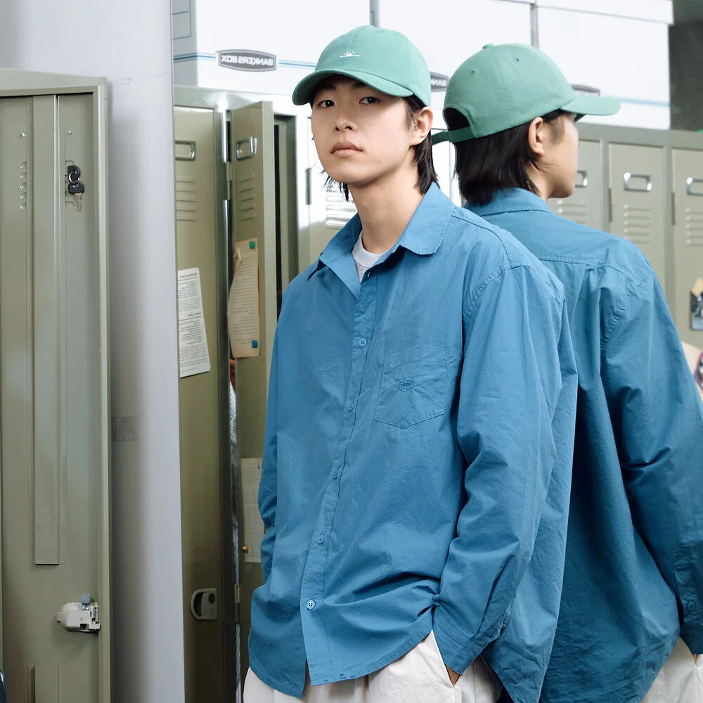 RELAXED COTTON SHIRT (BLUE)
