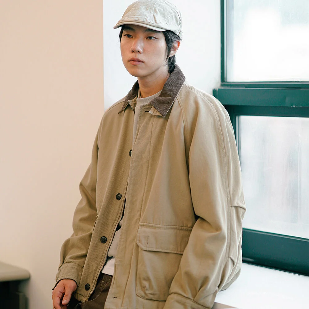 Chris 工裝 獵人款 外套 米色 KJJK2581