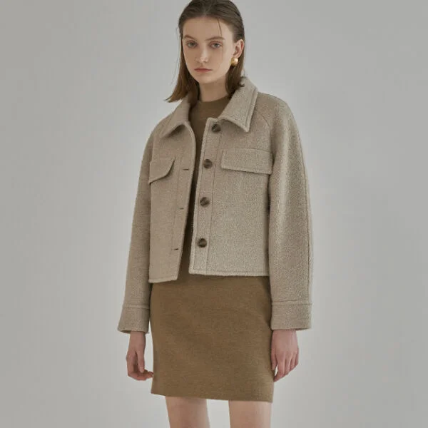 WOOL EARTH CROPPED RAGLAN JACKET (JK-2766)
