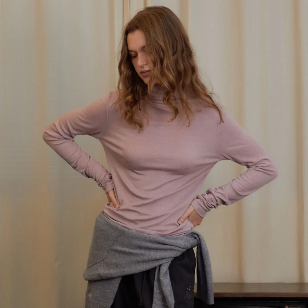 Pure high neck top (Pink)