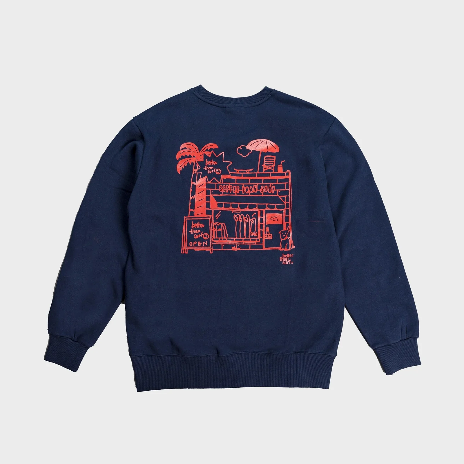SURF SHOP FLEECE SWEAT SHIRT - NAVY