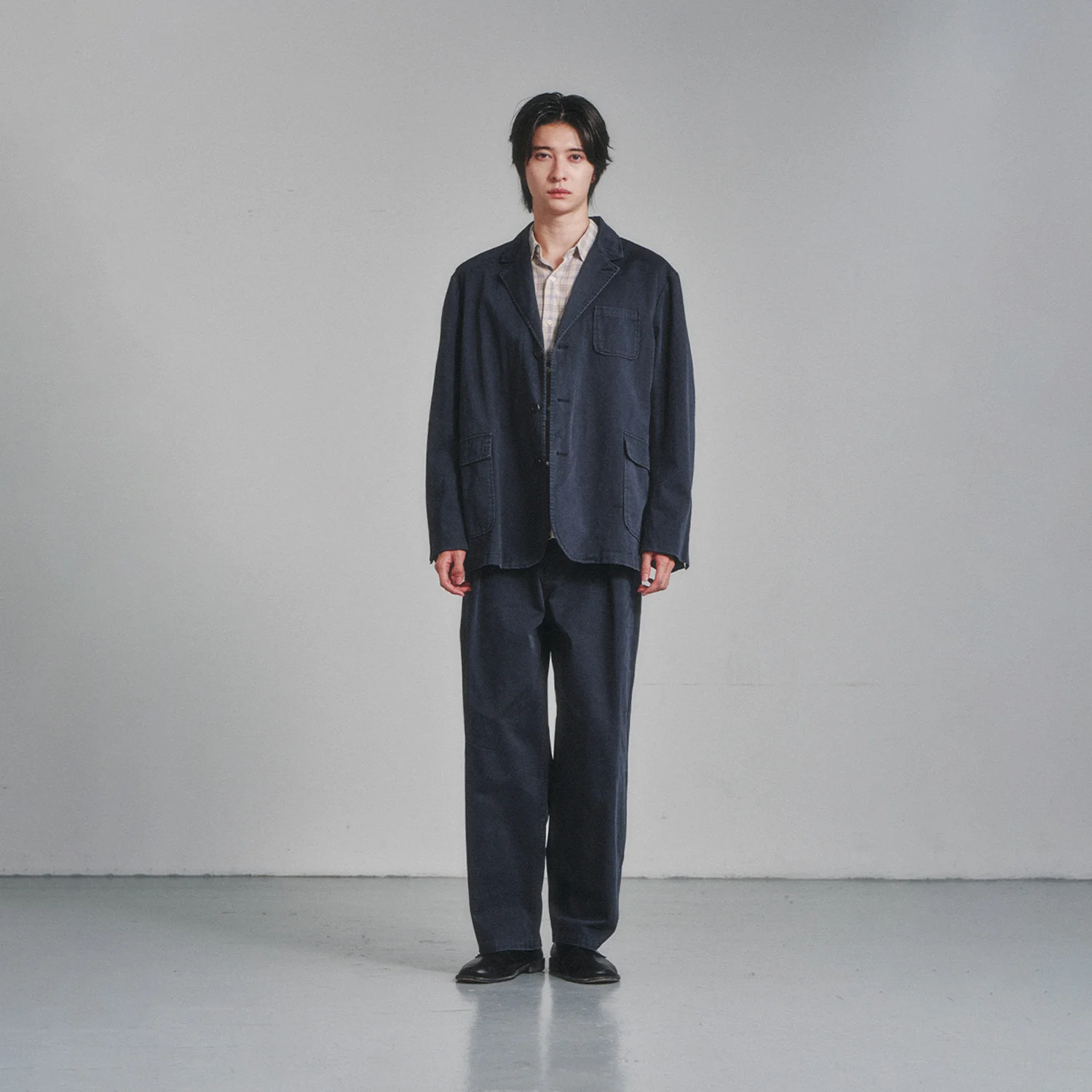 One Tuck Chino Pants_Dark Navy
