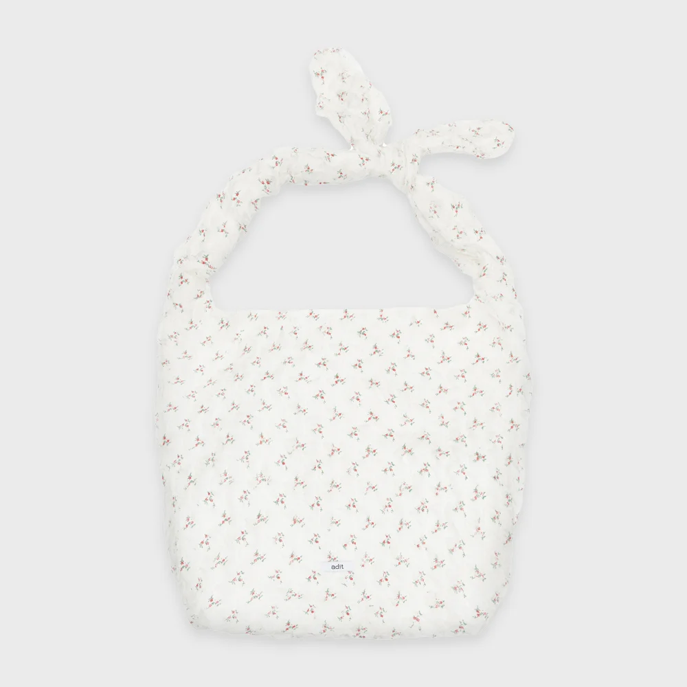 Ruffle flower bag_ivory