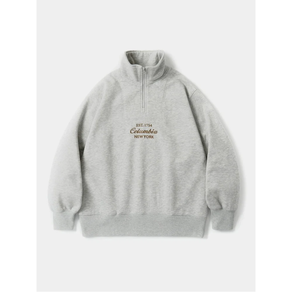 CU BIG SCRIPT TERRY H/ZIP SWEATSHIRTS M灰色
