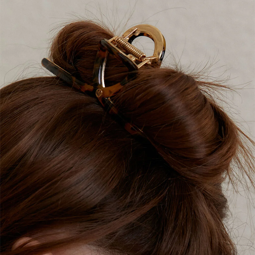 Twist metal point hair clip_leopard_2color HC005