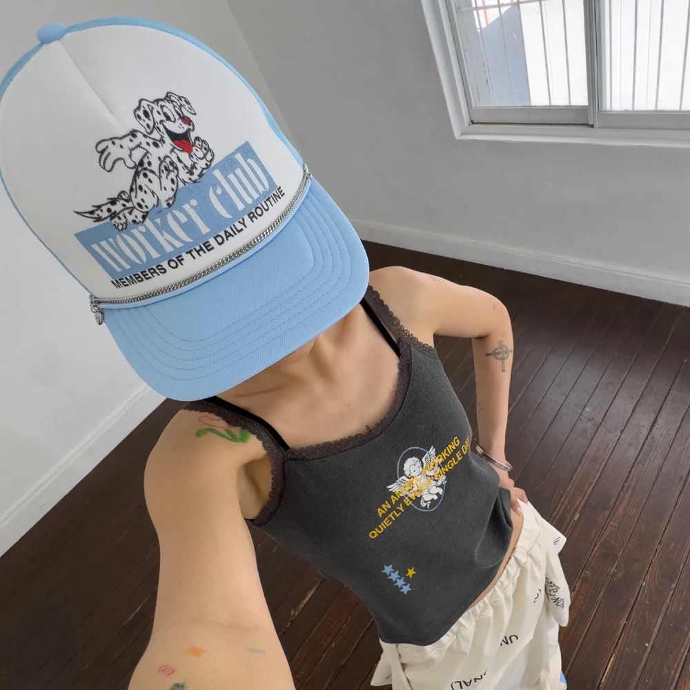 Worker Club Mesh Cap-Sky Blue