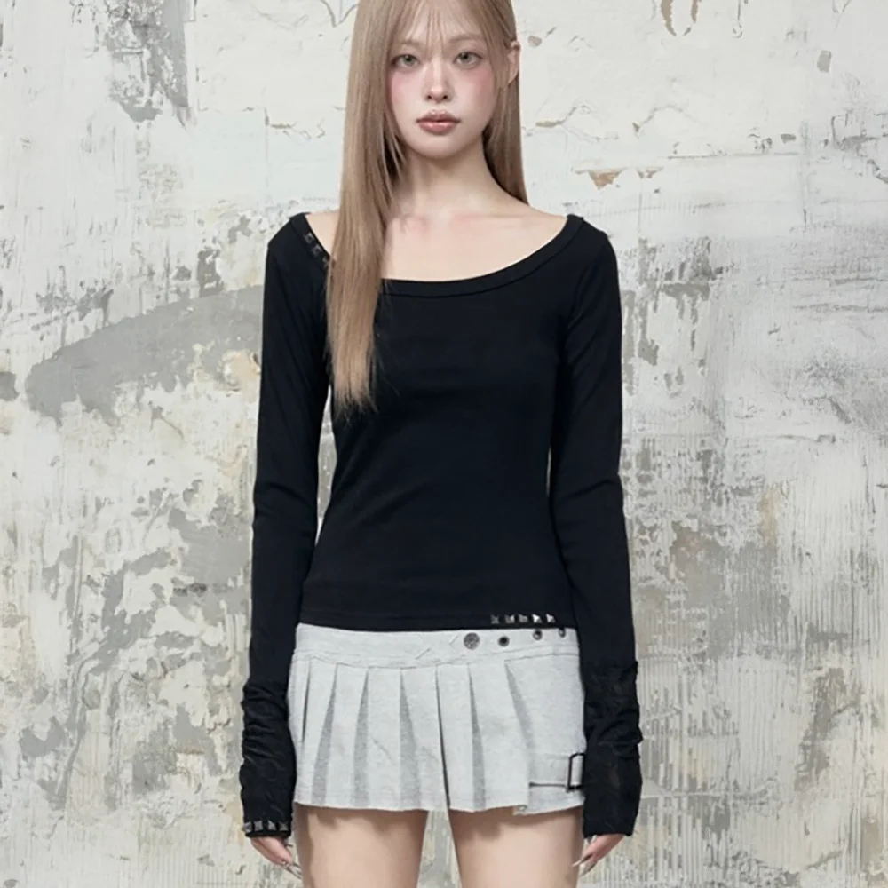 Stud Metal Point Long Sleeve (Black)