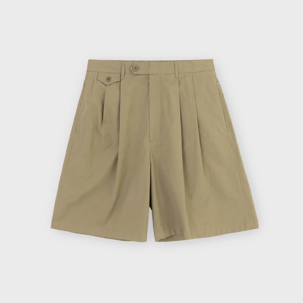 Washed Half Pants, Beige